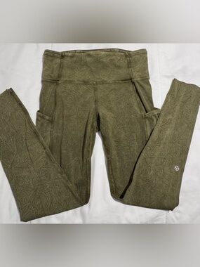 lululemon athletica Olive Green High-Rise Pocket Leggings